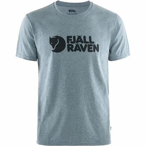 Fjällräven Logo T-Shirt Blue Singapore For Men (SG-89785)